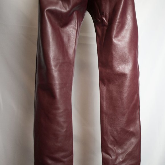 Spanx Assets Red Wine Faux Leather Leggings Small - Picture 10 of 14